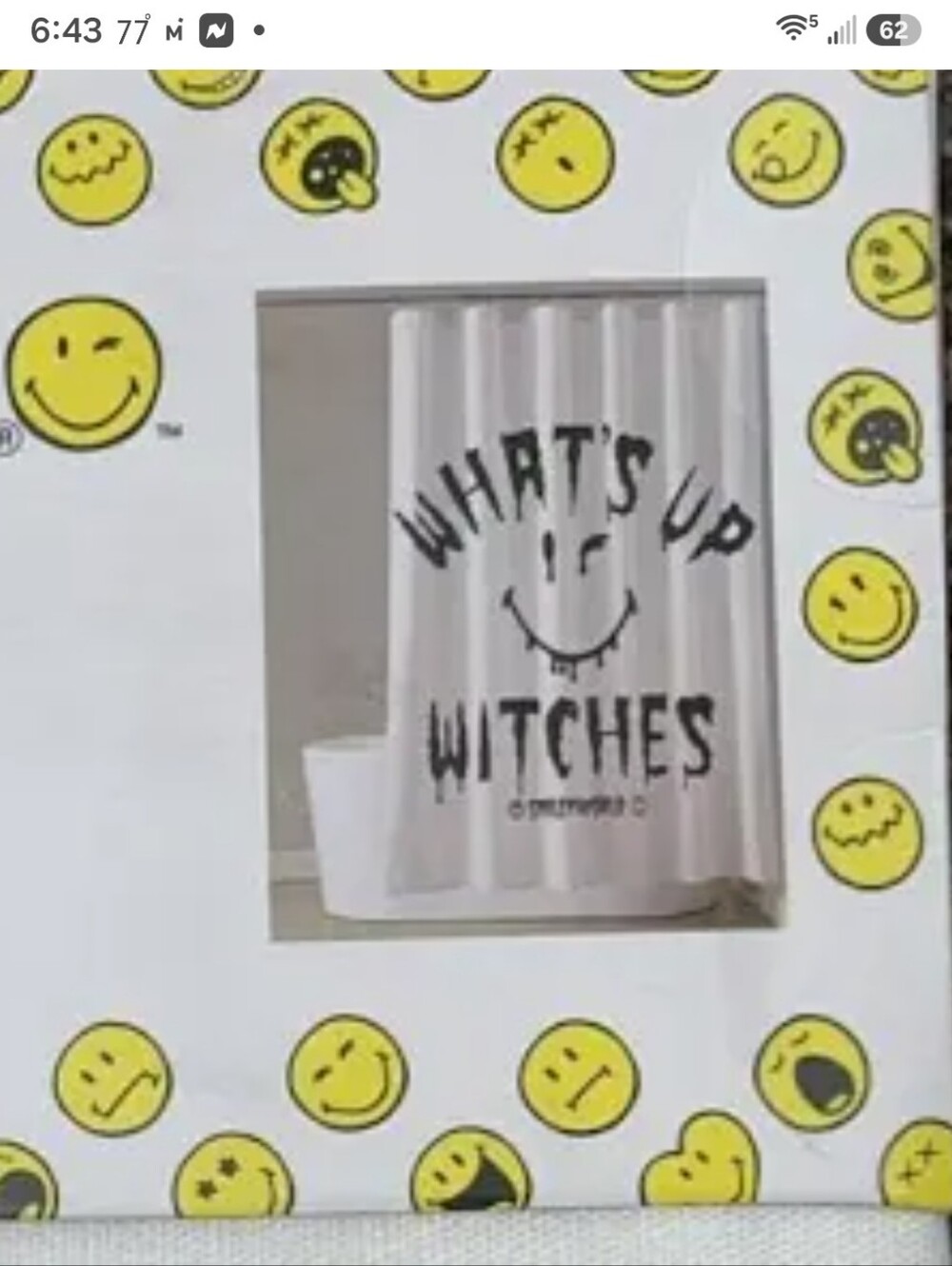 Smiley Movement Yellow Smiley Face Shower Curtain